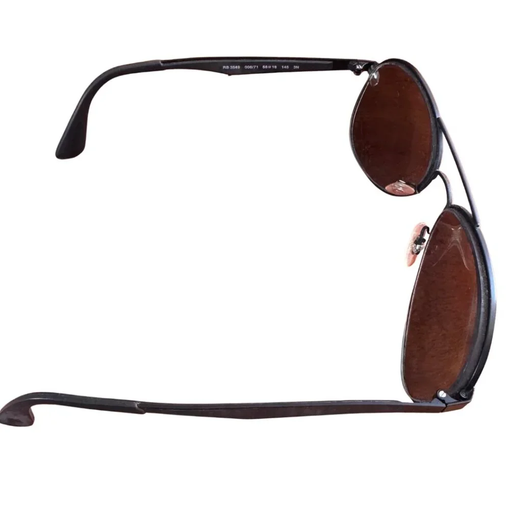 Ray-Ban RB3540 Aviator Sunglasses Matte Black 58mm w Case & Cloth Frames Only - Picture 7 of 13